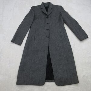 Vintage Lauren Ralph Lauren Trench Coat Womens 10 Twill Alpaca Blend Wool Casual